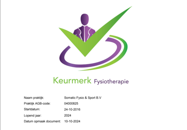 Afbeelding certificaat Stichting Keurmerk Fysiotherapie